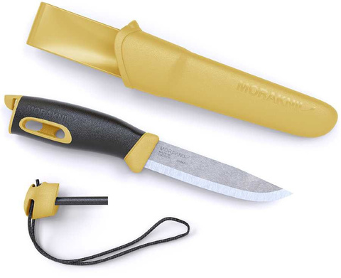 Нож Morakniv Companion Spark стальной разделочный, лезвие: 104 mm, черный/желтый (13573)