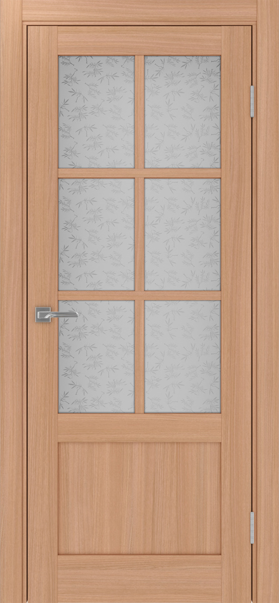 Дверь межкомнатная Оптима Порте Турин 541ПФ.2221, цвет темный ясень, экошпон, стекло Дали