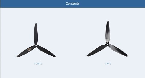 Пропеллер нейлоновый C8.5*5*3 трёхлопастной Cinelifter T-Motor (пара)