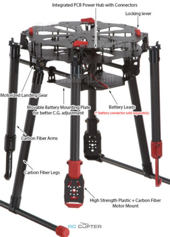 Карбоновая рама квадрокоптера TAROT X4 складная