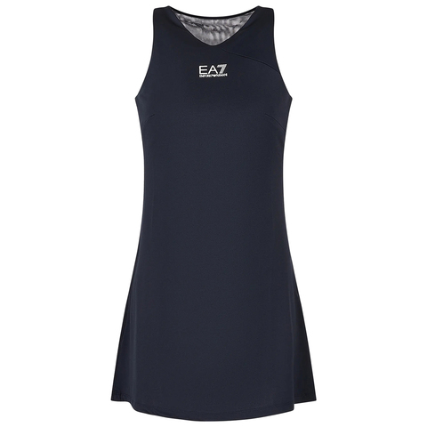 Теннисное платье EA7 Woman Jersey Dress - navy blue