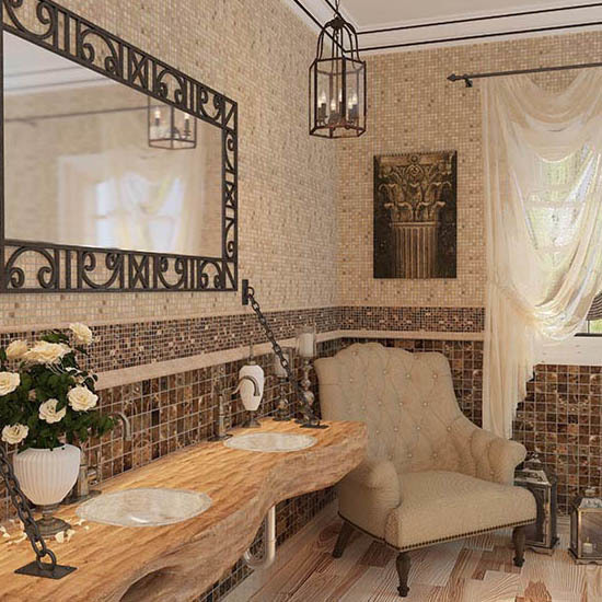 7M022-48P Emperador Dark Мраморная мозаика Natural Adriatica коричневый темный квадрат глянцевый
