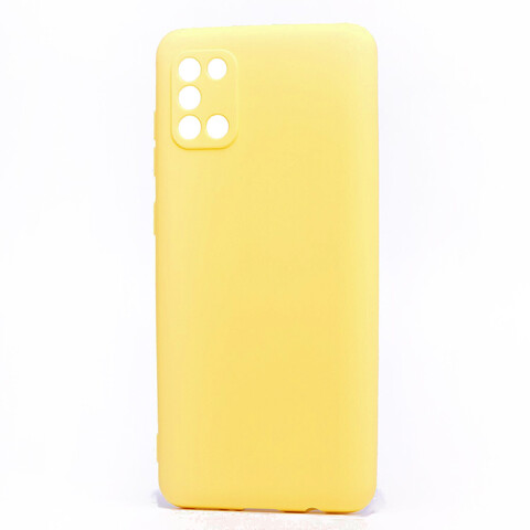 Чехол для Samsung (A315) Galaxy A31 Софт тач мягкий эффект / микрофибра желтый