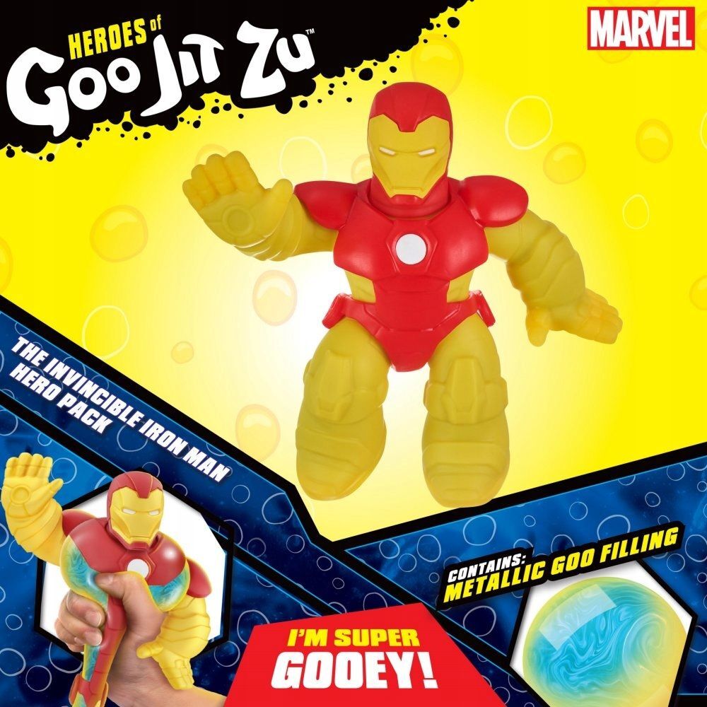 Фигурка Goo Jit Zu Marvel Hero Pack The Invincible Iron Man -  Растягивающаяся фигурка Гуджитсу Железный человек Марвел - GOJ41370 купить  в Москве | Доставка по России.