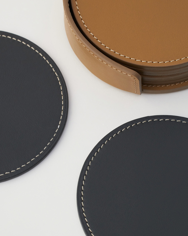 Набор круглых костеров для бокалов Steel blue | 6 шт