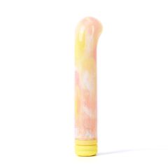 Желтый компактный вибратор из стекла Magic Cane - 12 см. - 