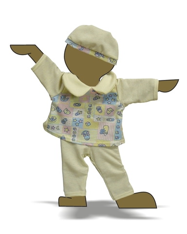 Пижама с воротничком - Демонстрационный образец. Одежда для кукол, пупсов и мягких игрушек.