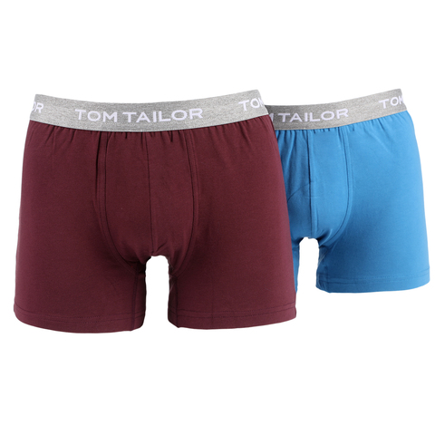 Мужские трусы боксеры набор 2в1 (бордовые, синие) Tom Tailor 70249/6061 490