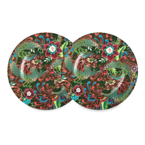 Набор тарелок десертных 2шт 20.5см Mix&Match Home Волшебный Дракон зеленый