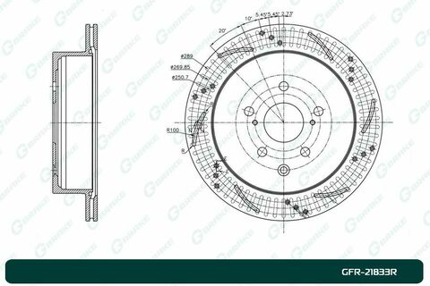 Диск тормозной перфорированный вентилируемый G-brake GFR-21833R правый