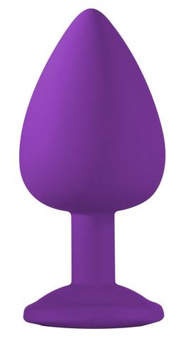 Большая фиолетовая анальная пробка Emotions Cutie Large с прозрачным кристаллом - 10 см. - Lola Games Emotions 4013-06Lola