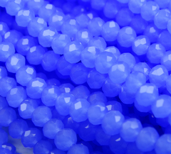 БМ007НН34 Хрустальные бусины "рондель", цвет: синий матовый, 3х4 мм, кол-во: 95-100 шт.