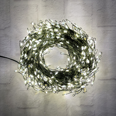 Гирлянда 1.5м Snake Light Капли Микро на зеленом проводе 600 ламп