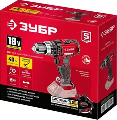 ЗУБР С1-18, 18 В, 40 Н·м, без АКБ, ударная дрель-шуруповерт (ДШУ-185)