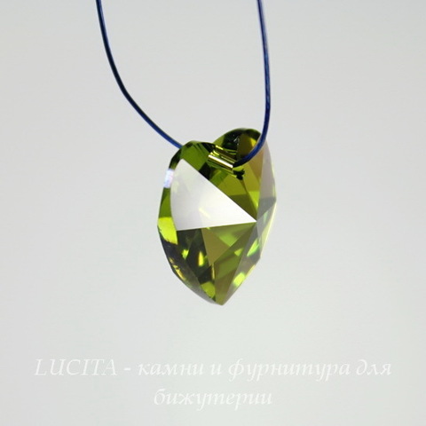 6228 Подвеска Сваровски Сердечко Olivine AB (10,3х10 мм)