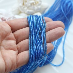 Бусины стеклянные лазурные круглые 2 мм, К208