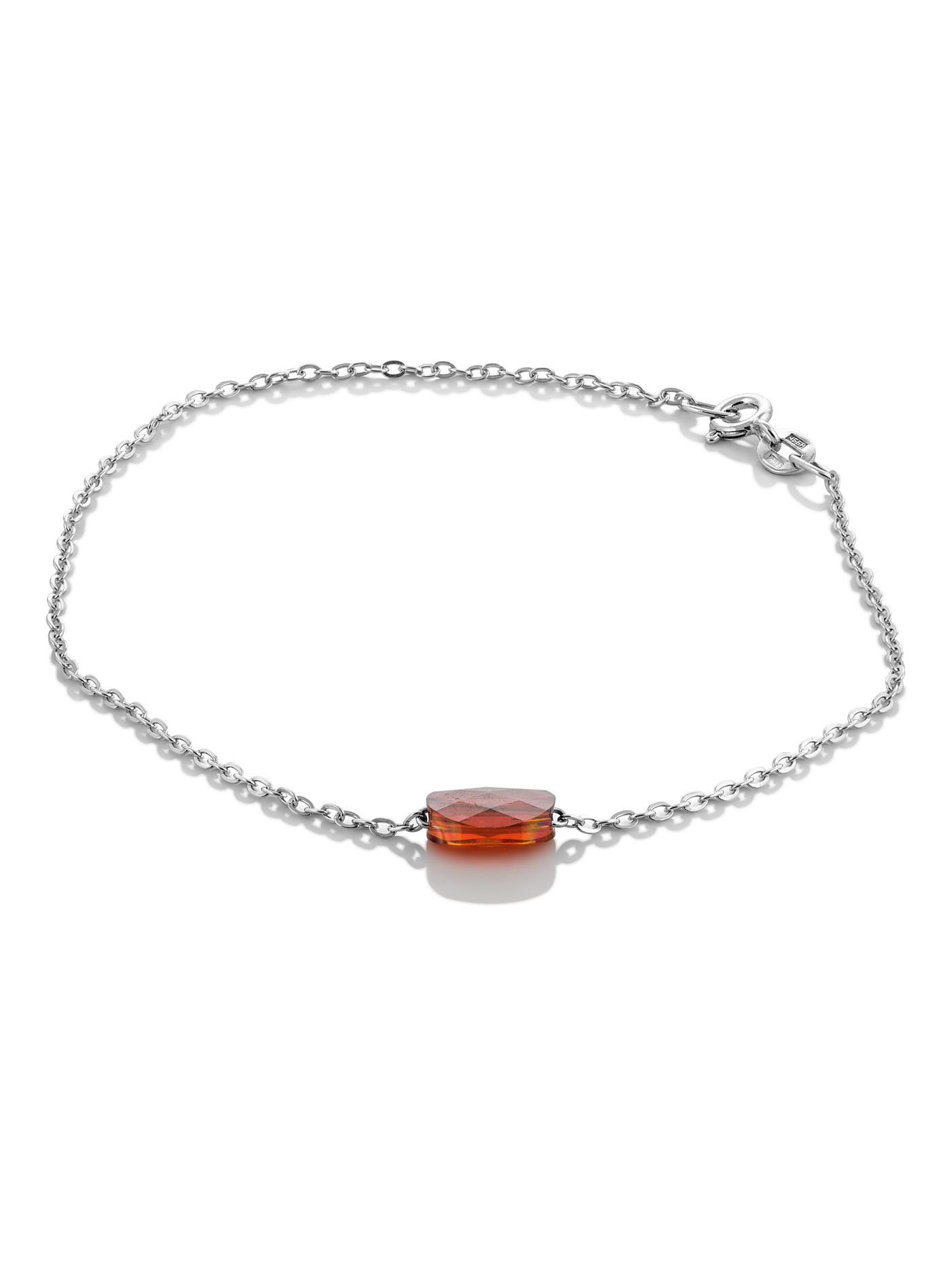 Серебряный браслет на ногу, анклет, с кристаллом Swarovski