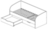 Софа 3 спинки с выдвижными ящиками Камея (Встроенное, Дуб Сонома, ЛДСП Белый глянец)