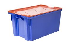 Ящик 600х400х300мм, Safe Pro сплошной цвет синий, с оранжевой крышкой 601-1 SP