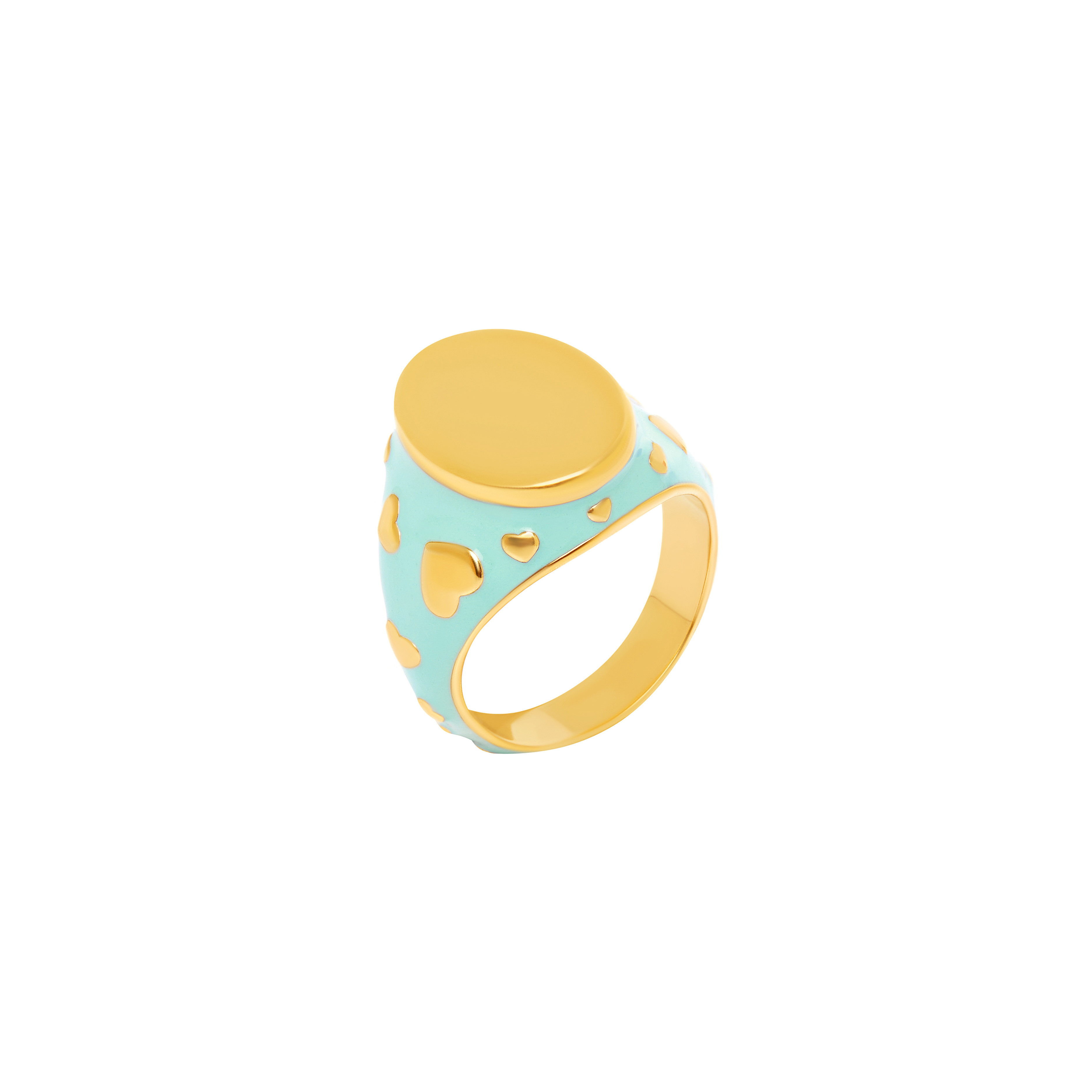 VIVA LA VIKA Кольцо Gentle Signet Ring - Light Green viva la vika кольцо lovely enamel signet ring – light blue