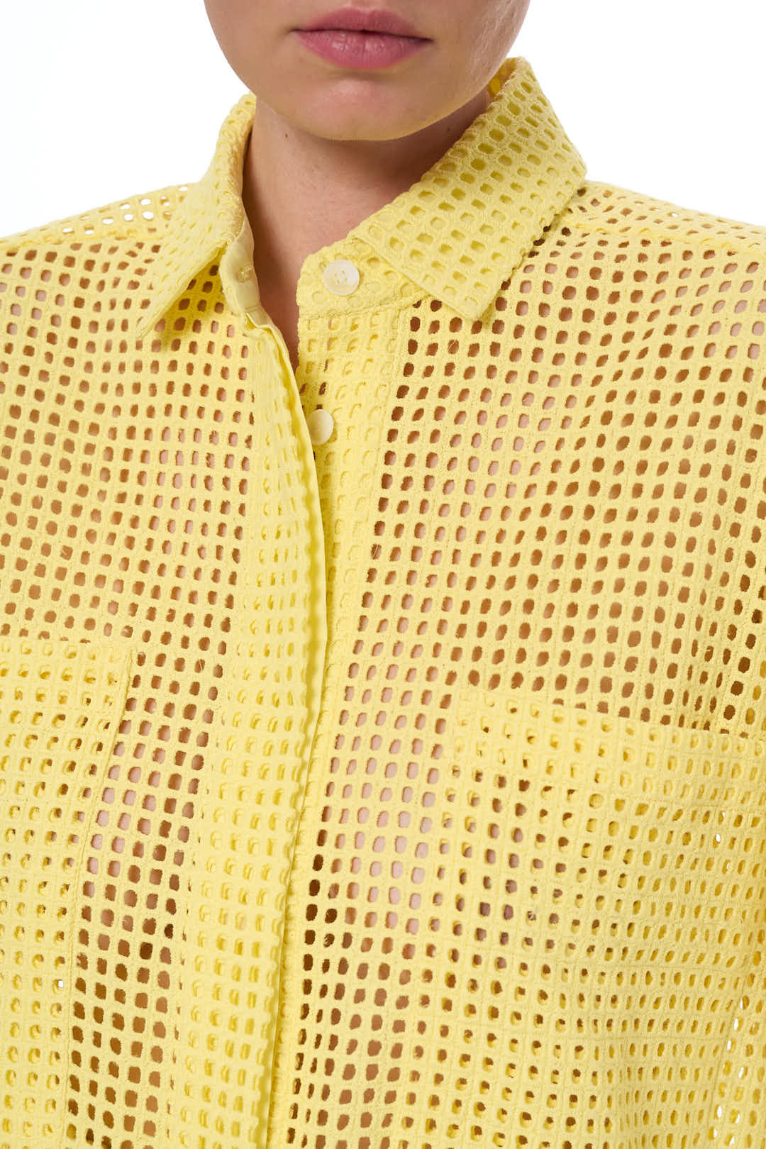 Рубашка с коротким рукавом с поясом, шитье, желтый