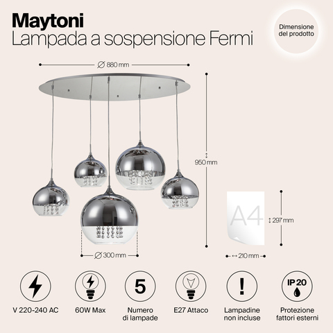 Подвесной светильник Maytoni Fermi P140-PL-170-5-N