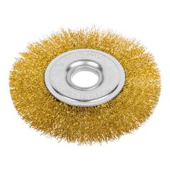 45-2-112 Щетка-крацовка дисковая, латунированная стальная проволока, посадочный d=22,2 мм, 125мм (РемоКолор)
