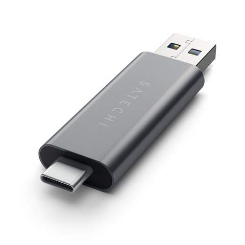 Кардридер Satechi Aluminum USB-C USB 3.0 и Micro/SD (USB 3.0 и USB-C) серый-космос Card Reader