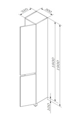 Шкаф-пенал напольный 30 см, правый, светлый дуб AM.PM Gem S - M91CSR0306OF