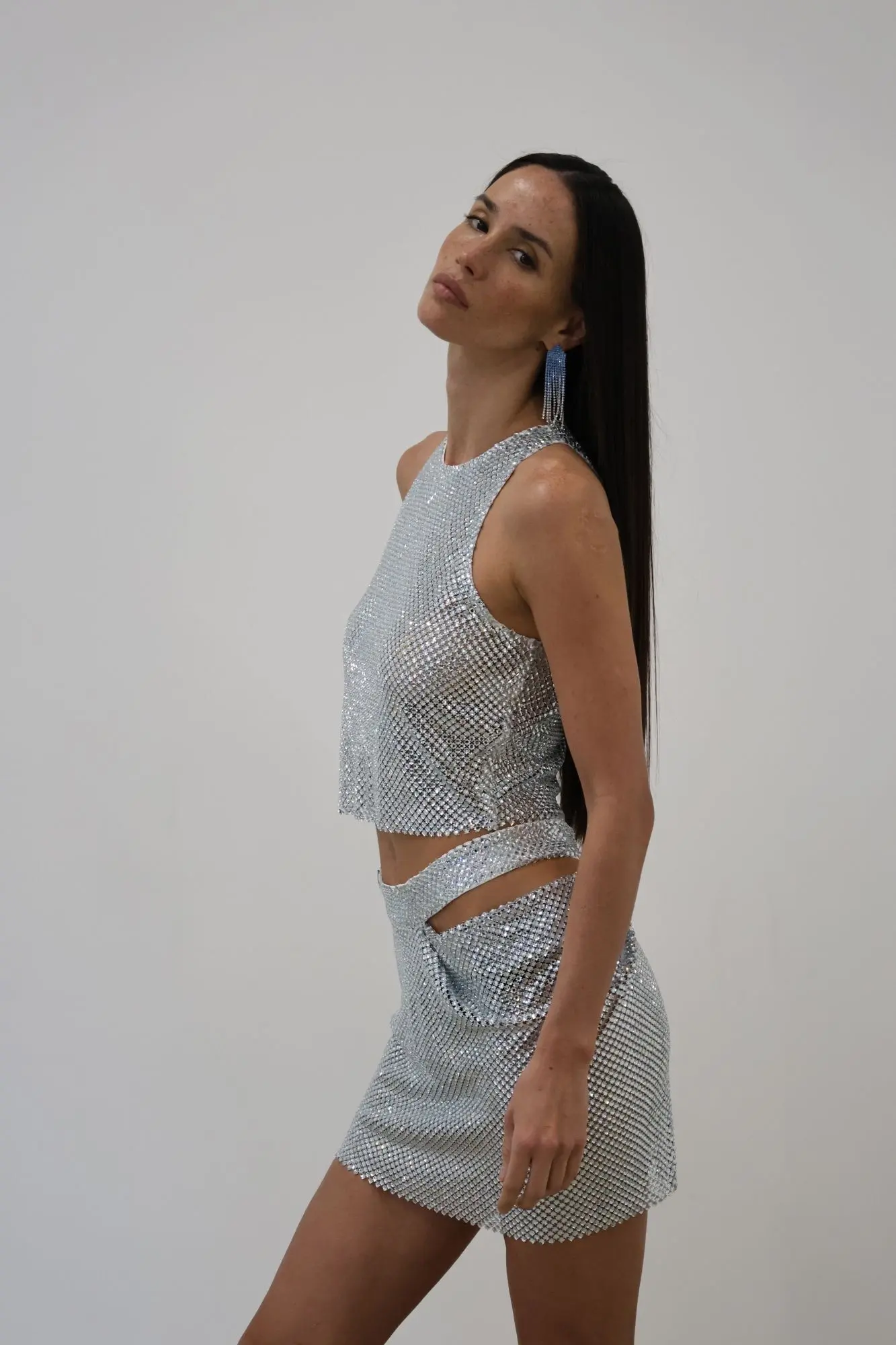 Стразовая юбка Glass Mini Skirt