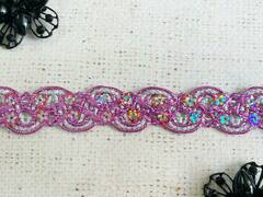 Тесьма люрекс пайетка, ш. 2 см, лиловый