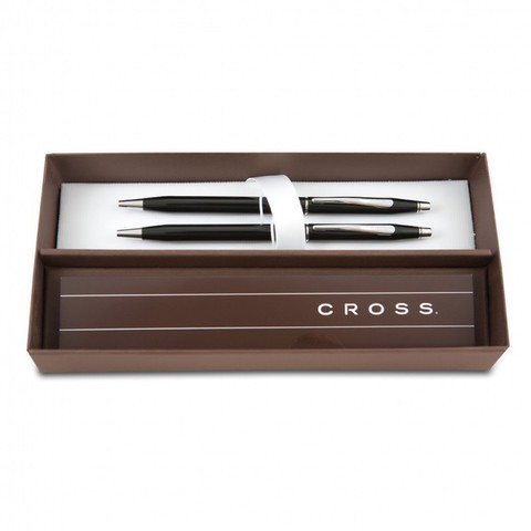 Набор подарочный Cross Сentury Classic - Black Matte GT, шариковая ручка + карандаш