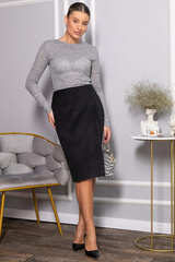 Юбка вельветовая Жасмин (черная) Ю14441-25М LT Collection