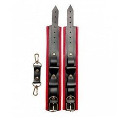 Наручники с бантиками из эко-кожи черно-красные