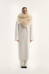 Шарф меховое боа беж