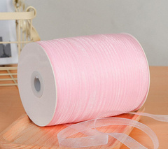 Лента органза на катушке (1,0см*457м), Нежно-Розовый, 1 шт.