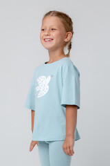 фуфайка  для девочки  КР 301987-1/голубой