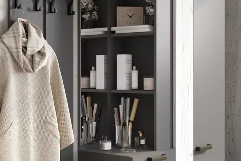 Прихожая Трамп графит / дуб крафт белый