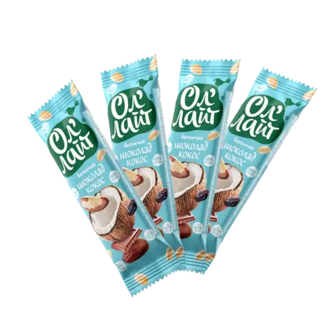 Фруктово-ореховый батончик шоколад-кокос 'Ол'лайт', 120г 🔸 4 шт х 30г
