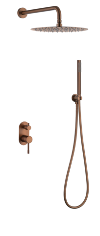 Boheme 464-BRB Смеситель встроенный + верхний+ ручной душ Uno BRUSHED BRONZE