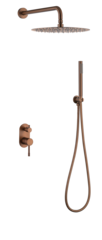 Boheme 464-BRB Смеситель встроенный + верхний+ ручной душ Uno BRUSHED BRONZE фото