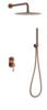 Boheme 464-BRB Смеситель встроенный + верхний+ ручной душ Uno BRUSHED BRONZE