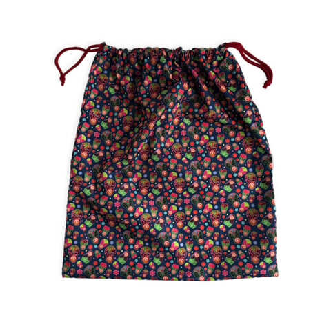 Мешок для хранения вещей "Матрёшки", синий фон, на шнурке, 33х37 см