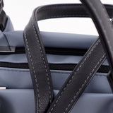 Сумка Саломея 607 гладкий серо-голубой + черный