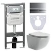 Ceramica Nova CN3009_1002M_1000 Комплект: Подвесной унитаз + Шумоизоляционная панель для инсталляции + Система инсталляции для унитазов с кнопкой смыва