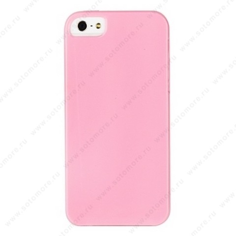 Накладка силиконовый TPU для Apple iPhone SE/ 5s/ 5C/ 5 глянцевый розовый