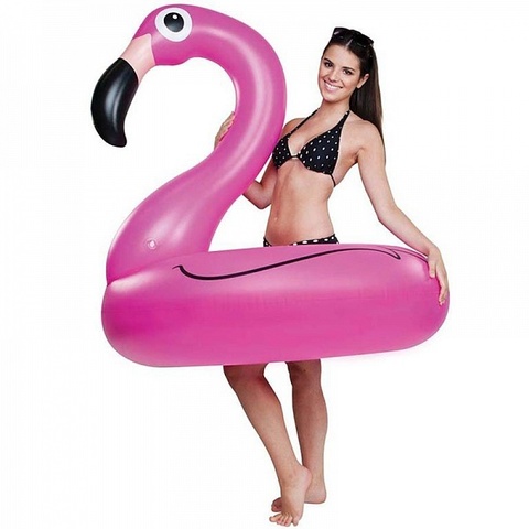Надувной круг розовый фламинго 90 см
