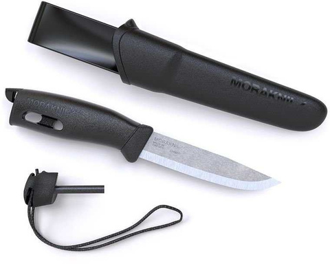 Нож Morakniv Companion Spark стальной разделочный, лезвие: 104 mm, черный (13567)