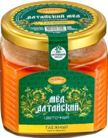 «Мёд алтайский», набор продуктов №22 «Живи без сахара», 4 банки по 500 г / мёд дягилевый / мёд эспарцетовый / мёд лесной / мёд таёжный