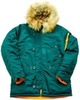 Куртка Аляска  укороченная Husky Short Denali (бирюзовый - dark petrol/orange)